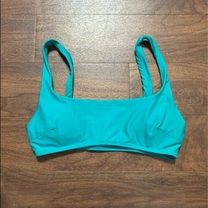Aerie Teal Scoop Neck Bikini Top